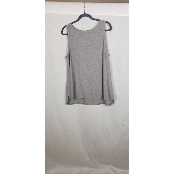Eileen Fisher Tank Top Large Gray Hemp Cotton Scoop Neck Casual Slub Autumn Fall - Picture 1 of 8